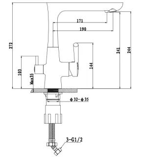 Смеситель для кухни GranFest  3723 кашемир