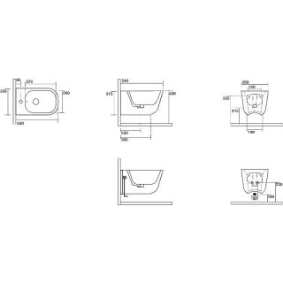 Биде подвесное Kerasan Tribeca 512559 Grigio matt