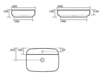 Раковина Kerasan Tribeca 514001*1 белая 60 см
