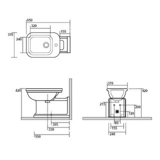 Биде напольное Kerasan Waldorf 4120K1bi/cr*1 белое