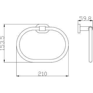 Кольцо для полотенец Rav Slezak Yukon YUA0104CMAT Черное матовое