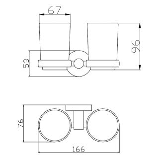 Стакан для зубных щеток Rav Slezak Colorado COA0202 двойной Хром