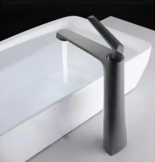 Смеситель для раковины Milleau CRISTAL MLV6223LH-GM оружейный серый полуглянцевый