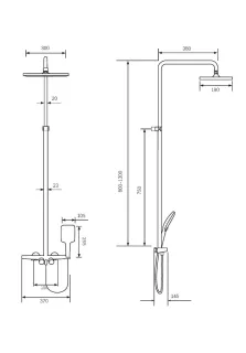 Душевая стойка Milleau TIRA MLHA223PDD-MW белый матовый