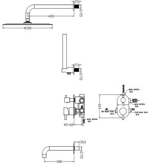 Душевая система Boheme Uno 464-2-NB никель брашированный