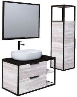 Пенал подвесной Grossman Лофт 304002 40см шанико/металл чёрный