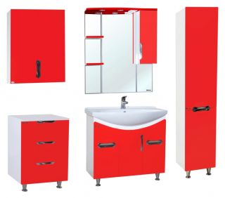 Зеркало-шкаф с подсветкой Bellezza Лагуна 75см правый красный 00000001109