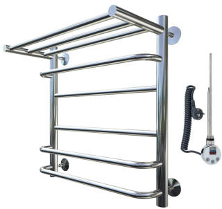 Электрический полотенцесушитель Тругор Идеал комби 3 П с полкой 60x50см хром Идеал/комби3/элТЭН6050П