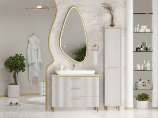 Шкаф - пенал Brevita Elche 35 R ELC-05035-010R Серый кашемир Золото