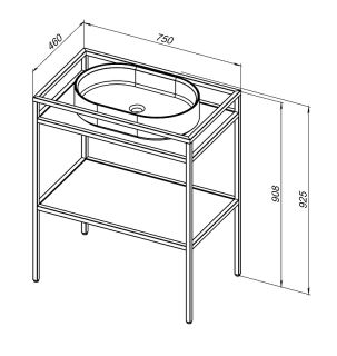 Консоль под раковину Allen Brau Liberty 75 1.33002.BB Черный браш