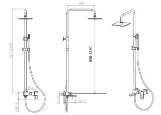 Душевая стойка Boheme Q 148-WCR.2 белый/хром