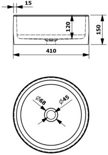 Раковина-чаша Sapho Priori PI027 41см белый/синий