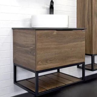 Тумба с раковиной Comforty Порто 00-00010676 60 см Дуб темно-коричневый