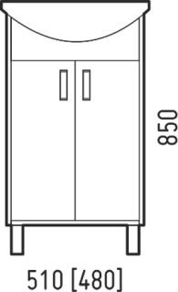 Тумба под раковину Corozo Колор 50см белый/синий SD-00000710