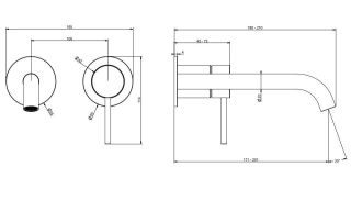 Встраиваемый смеситель для раковины Gessi Flessa 54086.239 брашированная сталь