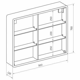 Зеркало-шкаф с подсветкой Continent Elliott МВК031 100см белый