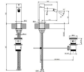 Смеситель для биде Gessi Flessa 54007.726 брашированная бронза
