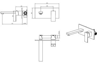 Встраиваемый смеситель для раковины Boheme Qubic 475-NB никель брашированный