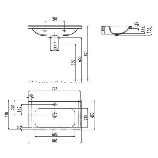 Раковина Creavit id080 80см белый