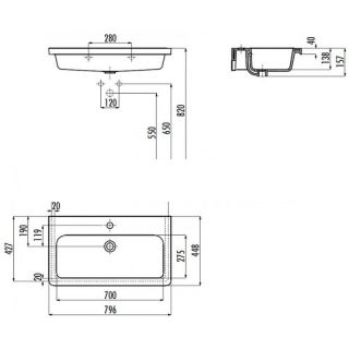 Раковина Creavit ip080 80см белый