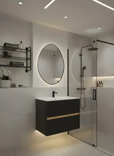 Зеркало с подсветкой ArtMax Como AM-Com-700-1000-DS-F-Nero 70 см чёрный