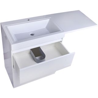 Тумба под раковину Style Line Даллас Люкс Plus 140 L СС-00002385 подвесная белый