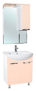 Зеркало-шкаф с подсветкой Bellezza Альфа 55см праый бежевый 00000005253