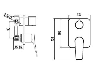 Встраиваемый смеситель для душа Lemark Bronx LM3728BL чёрный