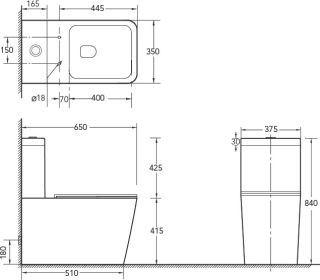Унитаз-компакт SantiLine SL-5017 безободковый белый