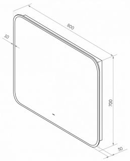 Зеркало с подсветкой Art&Max Siena 100x70см AM-Sie-1000-700-DS-F