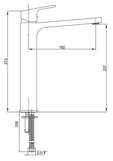 Высокий смеситель для раковины E.C.A. Tiera 104888002EX белый/хром