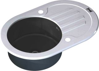 Мойка кухонная Zorg Inox Glass GL-7851-OV-WHITE-GRAFIT