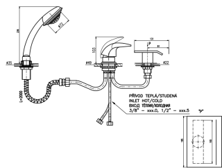 Смеситель на борт ванны Rav Slezak Dunaj D474.5Y хром
