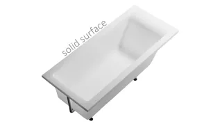 Ванна из искусственного камня Astra-Form Нейт 01010056+08010054 180x80 см с щелевым переливом донный клапан белый матовый