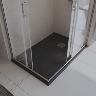Душевой поддон из искусственного камня BelBagno Uno 120x80 TRAY-MR-UNO-AH-120/80-35-NERO-CR Черный матовый