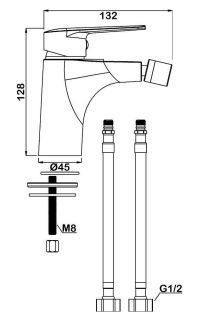 Смеситель для биде Swedbe Mars 1740 хром