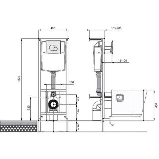 Комплект унитаза с инсталляцией Santek Нео 1WH501758 с сиденьем Микролифт и Белой клавишей смыва