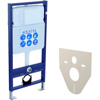 Комплект унитаза с инсталляцией Aquatek Set Aquatek Классик cm-009 4в1 с сиденьем Микролифт и Белой клавишей смыва