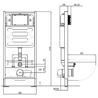 Комплект унитаза с инсталляцией Aquatek SET AQUATEK ПОЛАРИС-021 4в1 с сиденьем Микролифт и клавишей смыва хром