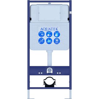 Комплект унитаза с инсталляцией Aquatek SET AQUATEK ПОЛАРИС-025 4в1 с сиденьем Микролифт и клавишей смыва белой