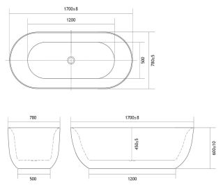 Акриловая ванна Aquatek Афина 170x78см белый AQ-44778