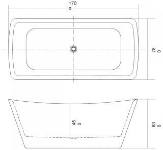 Акриловая ванна Aquatek Верса 170x78см белый AQ-4777