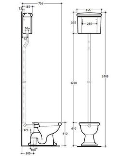 Бачок для унитаза Kerasan Retro 108001 белый