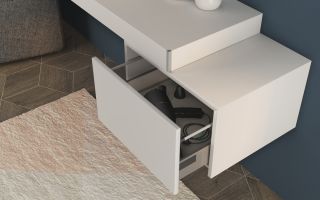 Подвесной шкафчик Cezares с выдвижным ящиком 41789 Bianco Opaco, 75x43x30