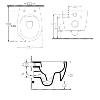Подвесной унитаз Allen Brau Fantasy 4.11004.31 безободковый черный матовый