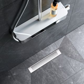 Душевой лоток AM.PM PrimeFlow 40 W02SC-P11-040-01SB с решеткой Хром матовый Cut Gradient