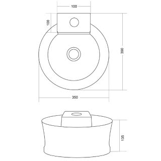 Раковина накладная Madera Omega 4650002688957 40см белый