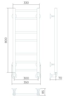 Водяной полотенцесушитель Larusso Имидж П7 30x80см хром 4670078535719
