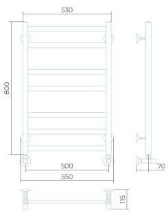 Водяной полотенцесушитель Larusso Солар П7 50x80см хром 4670078535801