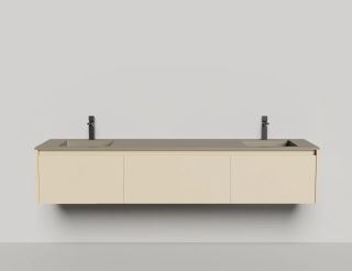 Подвесная тумба Salini Domino 27D120DIN 200см эмаль гладкий фасад для двух встраиваемых раковин